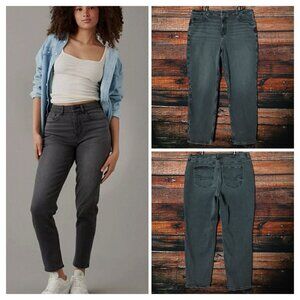 American Eagle Jeans Plus Size 20 Curvy Mom High Rise Ankle Gray Denim Stretch